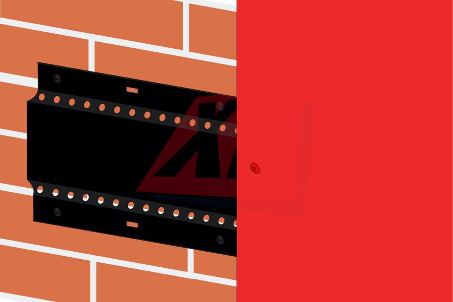 HORIZONTAAL GEVENTILEERD OMEGA PROFIEL 100MM ZWART GEANODISEERD