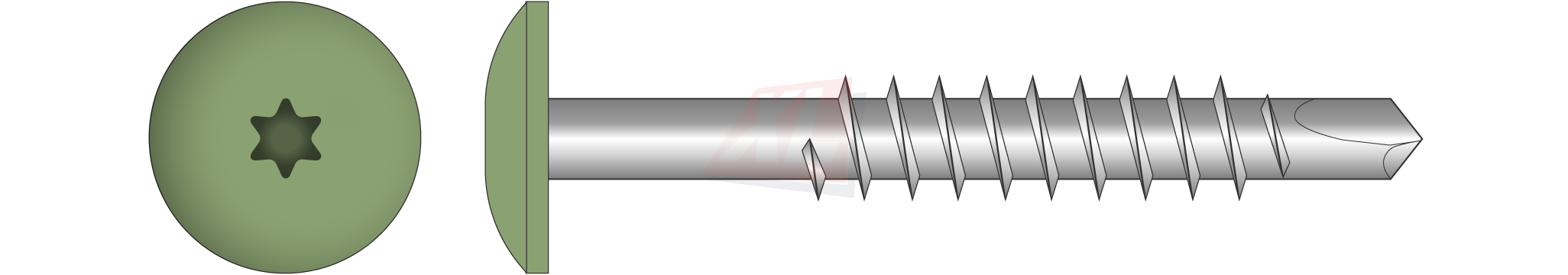 ET ZELFBORENDE SCHROEF Ø 15MM 5,5 X 40MM INOX A4 XXXX