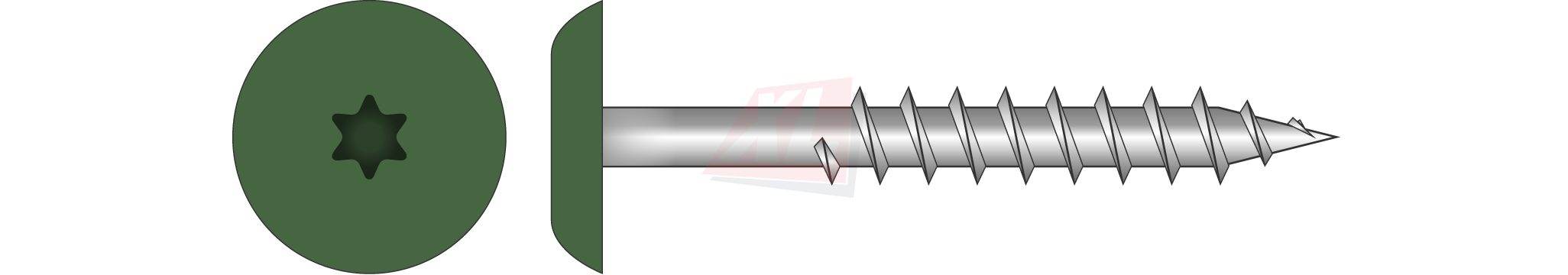 FASSADENSCHRAUBEN Ø 12MM 5,5 X 45MM INOX A4 RAL XXXX