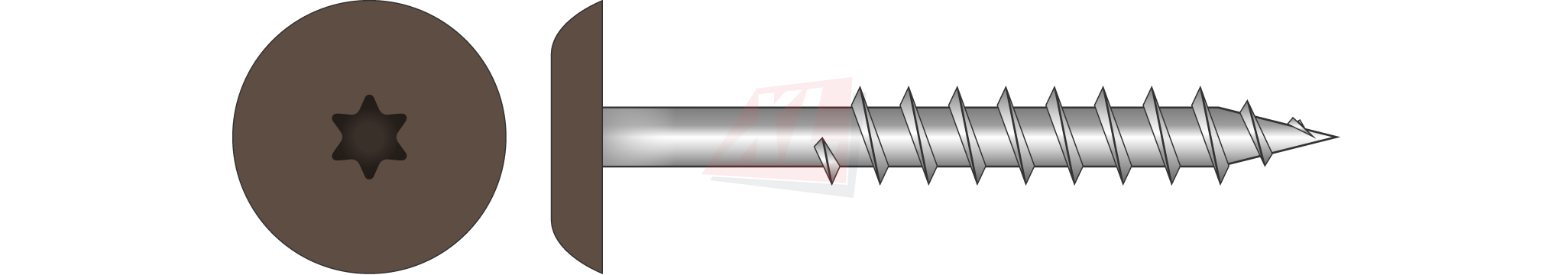 GEVELPLAATSCHROEF Ø 12MM 4,8 X 25MM INOX A4 RAL XXXX