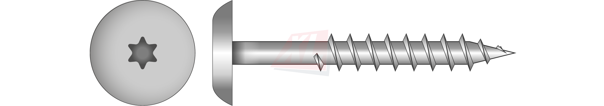 GEVELPLAATSCHROEF Ø 12MM 4,8 X 60MM INOX A2 ONGEKLEURD